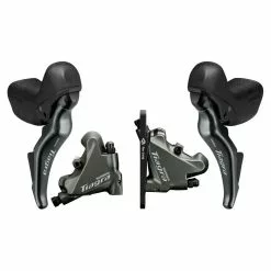 Shimano Tiagra ST-4725 Brake/Shift Lever Combination 2x10 Speed With BR-4770 Disc Brake Calipers (Front & Rear)